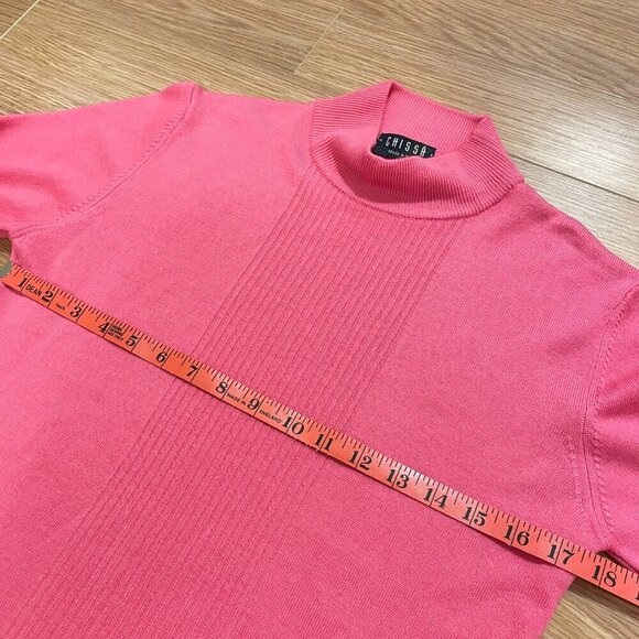 Vintage Made in Italy Merino Wool Mockneck Sweater Pink - Picture 5 of 6